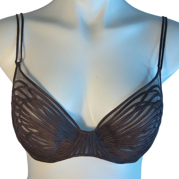 La Perla Other - La Perla Maison Silk Butterfly Bra Black Brown Size 36 New